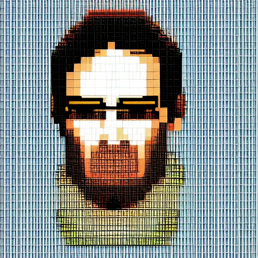 Image similar to Pixel art of J.C. Denton from Deus Ex