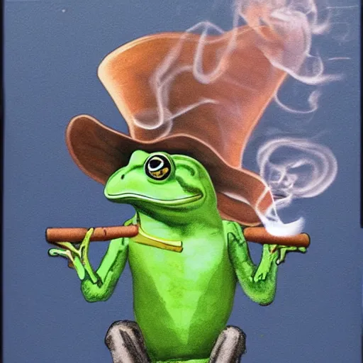 frog wearing a suit smoking a cigar | Stable Diffusion | OpenArt