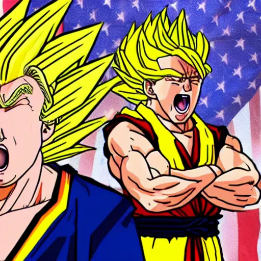 Prompt: super saiyan donald trump