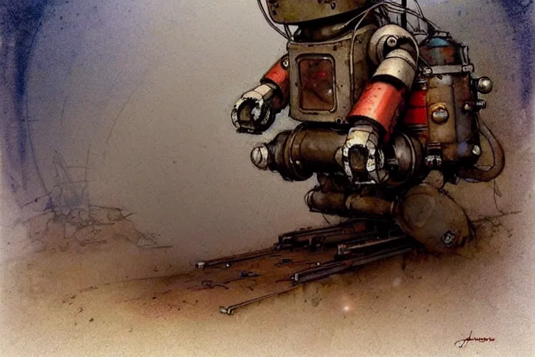 Prompt: adventurer ( ( ( ( ( 1 9 5 0 s retro future robot mouse underground tunneling machine. muted colors. ) ) ) ) ) by jean baptiste monge!!!!!!!!!!!!!!!!!!!!!!!!! chrome red