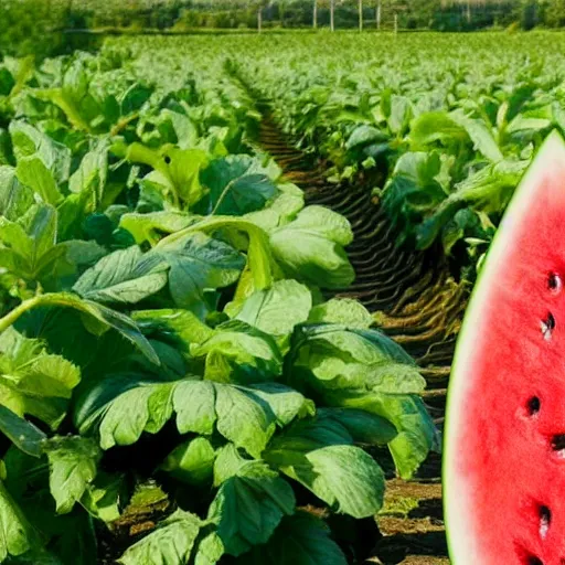 Image similar to how watermelon grows