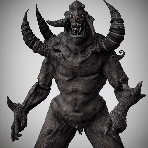 Prompt: goofy demon. eldenring boss, zbrush, arnold render, unrealengine 5, dark souls, horror, extremely detailed
