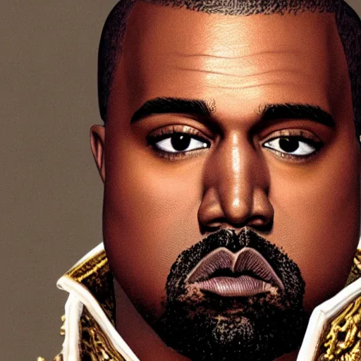 Image similar to Portrait of Kanye West as emperor napoleon, amazing splashscreen artwork, splash art, head slightly tilted, natural light, elegant, intricate, fantasy, atmospheric lighting, cinematic, photo realistic