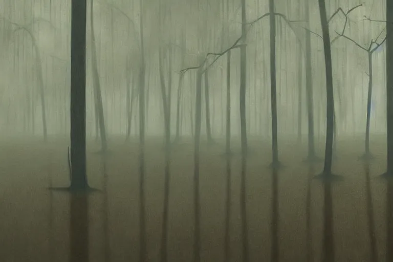 Image similar to scene from louisiana swamps, farm, big oak, pentagram, voodoo, artwork by tim eitel