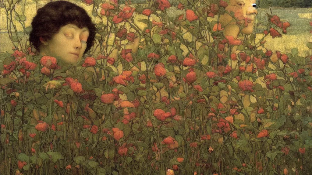 Prompt: a dream of beauty in the style of louis welden hawkins ( 1 8 4 9 - 1 9 1 0 ), oil on canvas, 4 k resolution, aesthetic, symbolist