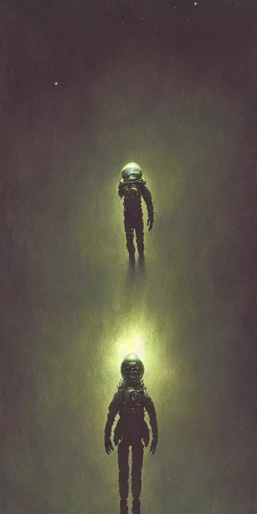 Prompt: alien astronaut, by beksinski, dynamic composition, dramatic lighting, hyperrealistic, ultra detailed, nitro colors