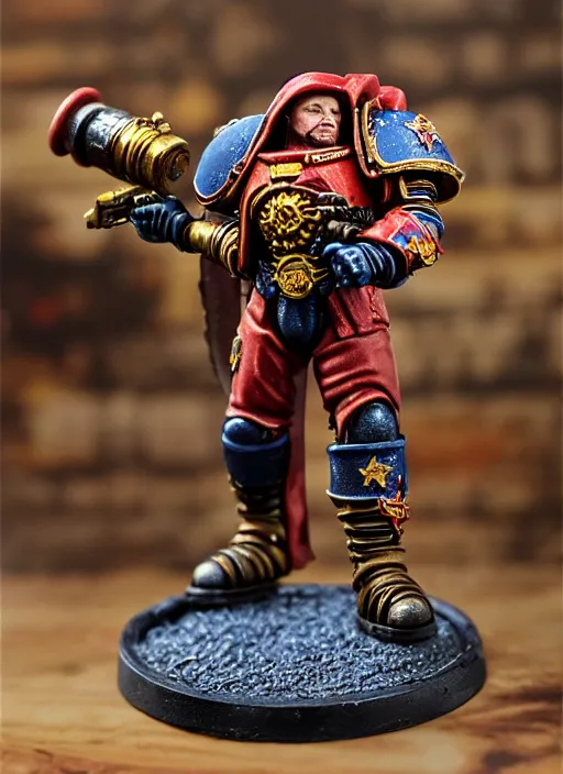 Prompt: 8 0 mm resin detailed miniature of a drunk warhammer 4 0 k space marine holding a beer cannon, product introduction photos, 4 k, full body,