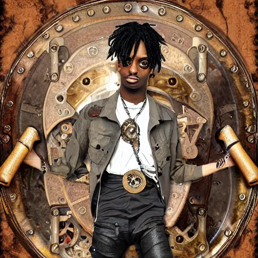 Image similar to playboi carti in steampunk style digital art 4 k the detailed super realistic