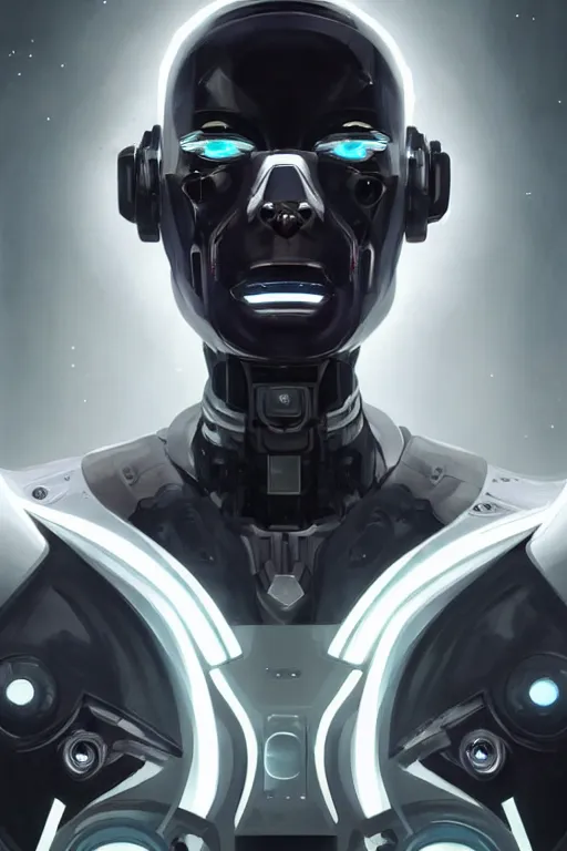 Image similar to a beautiful half body image of a futuristic android with a mechanical mecha body, mostly black metal with internal lights glowing inside, symmetrical and realistic proportions by Irakli Nadar, tom bagshaw, Charlie Bowater with details by Jason Felix, furio tedeschi, face by ilya kuvshinov, artgerm, cinematic backlit lighting, detailed, intricate, beauty retouch, elite, photo realistic, octane render, hyper real, ultra detailed, trending on artstation pinterest and deviantart