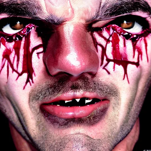 Image similar to a devil, close - up portrait photo by david lachapelle, masterpiece, trending on flickr