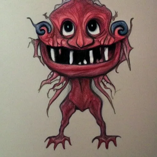 Image similar to i forgot what i was drawing and made a monster. help!!