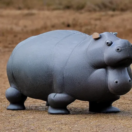 Prompt: a hippo shaped like a car