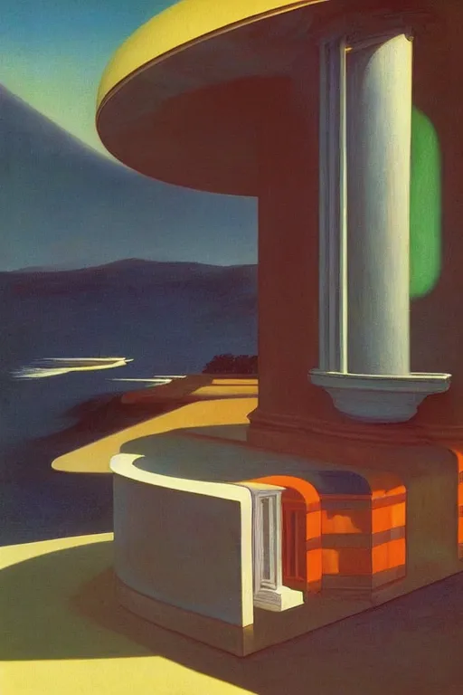 Image similar to liminal vaporwave surrealism dreams, painted by Edward Hopper, painted by salvador dali, painted by moebius, airbrush