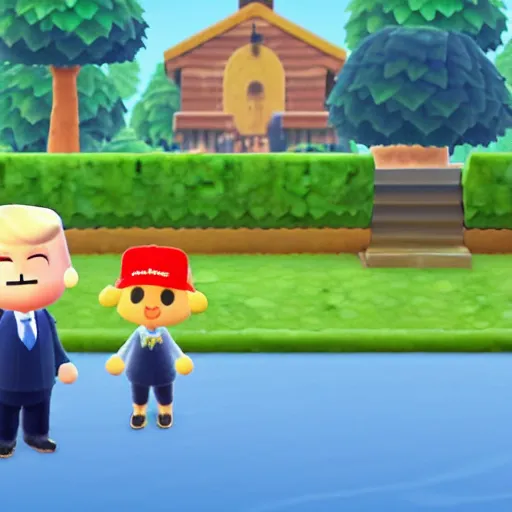 Image similar to Donald Trump in Animal Crossing, 8K