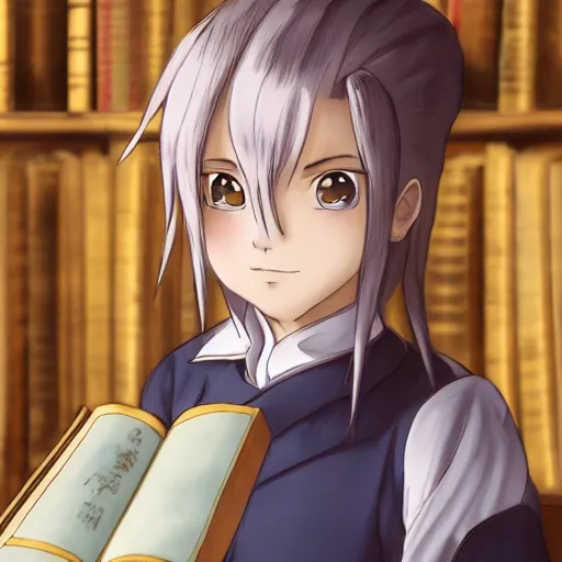 Prompt: a headshot of rimuru tempest from tensei shitara slime datta ken reading in a victorian era library, regal, with tea hair, beautiful young face, highly detailed, 8 k, octane render, in the style of water painting, trending on artstation