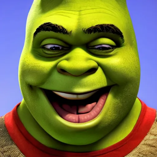 shrek with red eyes, head shot | Stable Diffusion