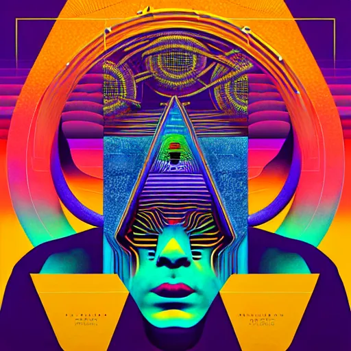 Image similar to album cover design design depicting the alter to the ai machine gods, by jonathan zawada, pi - slices, and tristan eaton, digital art