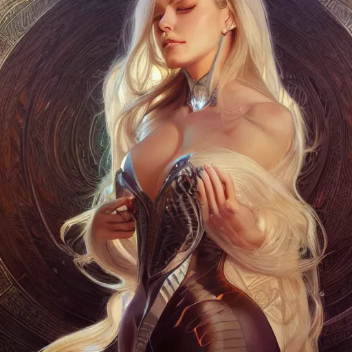 Prompt: mt lady, intricate, highly detailed, digital painting, artstation, concept art, smooth, sharp focus, illustration, unreal engine 5, 8 k, art by artgerm and greg rutkowski and alphonse mucha