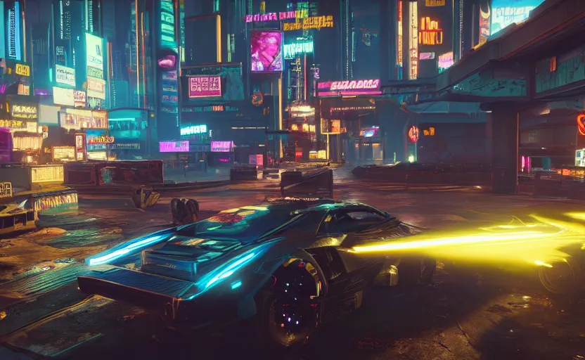 Image similar to cyberpunk 2077 in game screenshot, the afterlife club