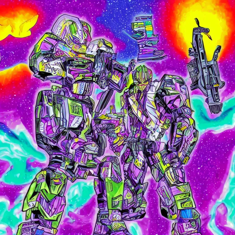 Prompt: Lisa Frank Megatron