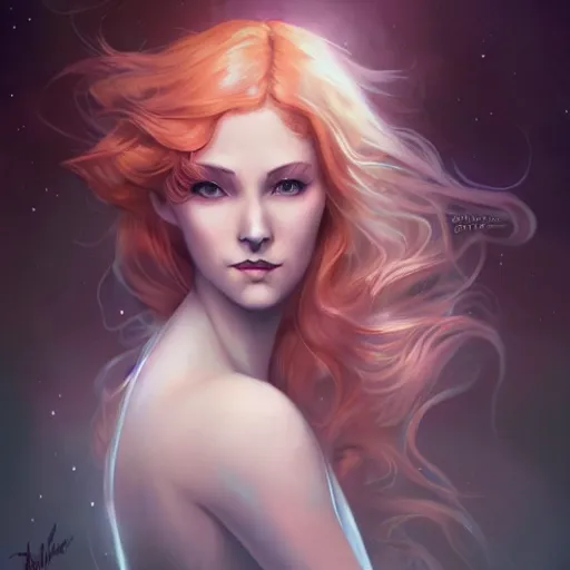 Image similar to a pinup by charlie bowater and anna dittmann.