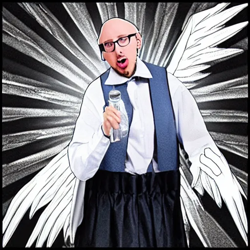 Prompt: Doug Walker Nostalgia Critic as an angel in heaven