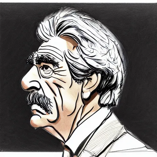 Image similar to a realistic yet scraggly portrait sketch of the side profile of a stern and sophisticated sam elliott, trending on artstation, intricate details, in the style of frank auerbach, in the style of sergio aragones, in the style of martin ansin, in the style of david aja, in the style of mattias adolfsson