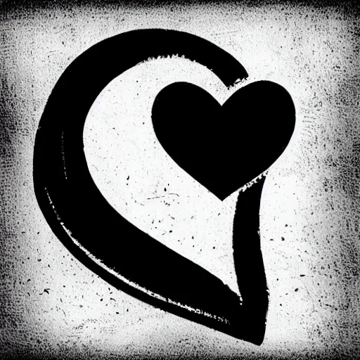 Image similar to tattoo stencil. pencil line drawing, black and white, stylized heart of a logo for a gym