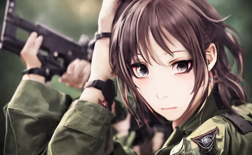 Image similar to portrait photo, highly detailed, high resolution, cosplay photo, stunning, girls frontline style, bokeh soft, 100mm, trending on instagram, by professional photographer, realistic human anatomy, real human faces, realistic military carrier, soldier clothing, modern warfare, realistic guns, low saturation