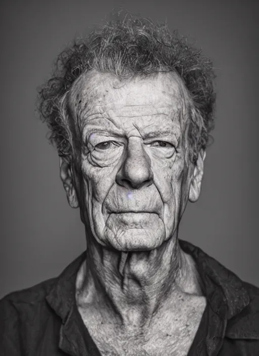 Image similar to photo of John Noble by Alex Stoddard, head shot, detailed, award winning, Sony a7R