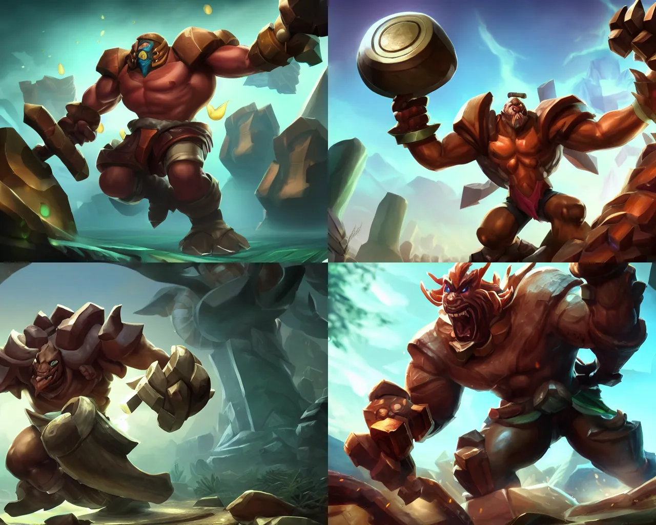 Prompt: Malphite champion splashart