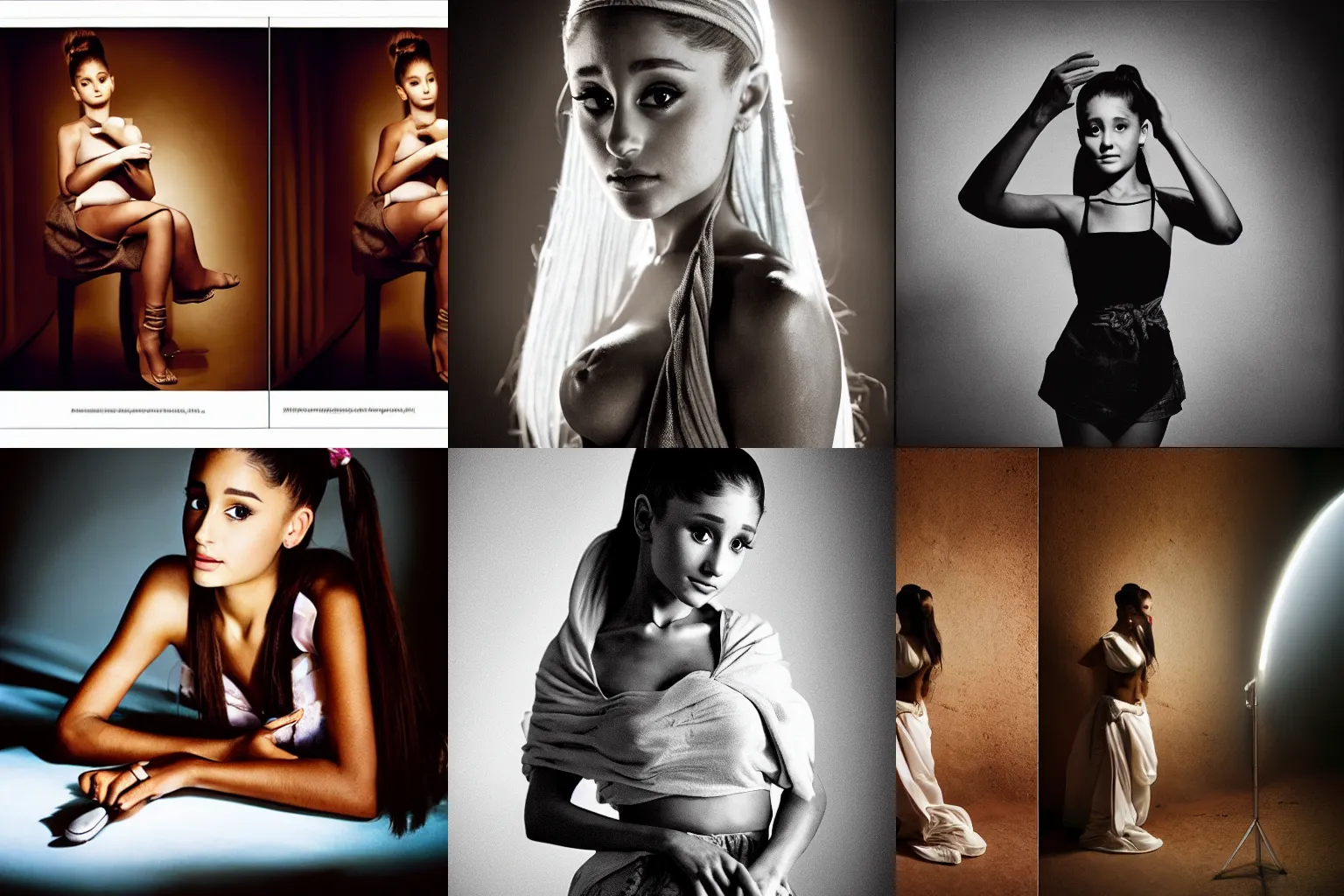 Prompt: Ariana Grande photography, steve mccurry, studio lighting