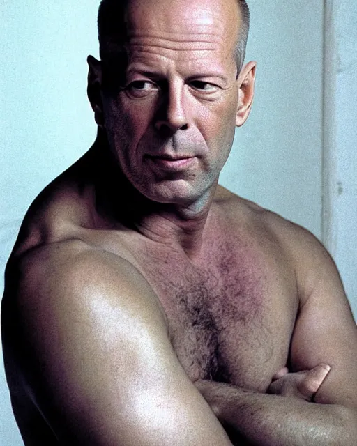 Prompt: portrait of bruce willis by stavros damos