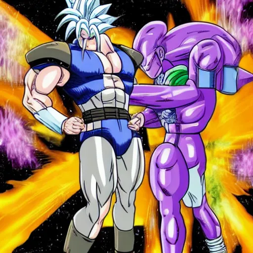 Image similar to trunks briefs battling frieza and king cold