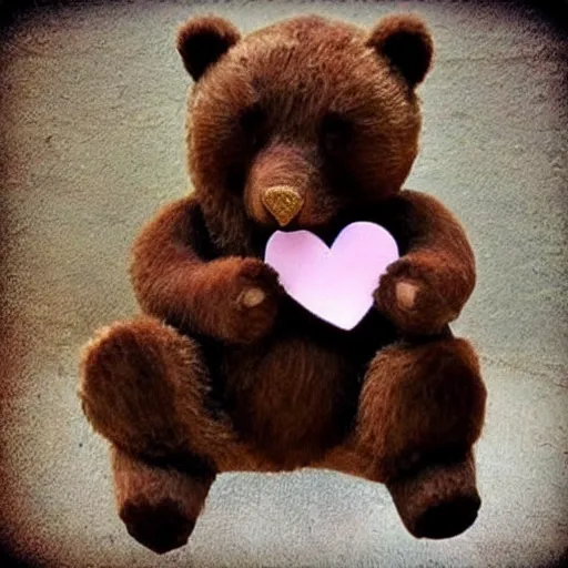 Image similar to Bear holding a heart, cute, love,