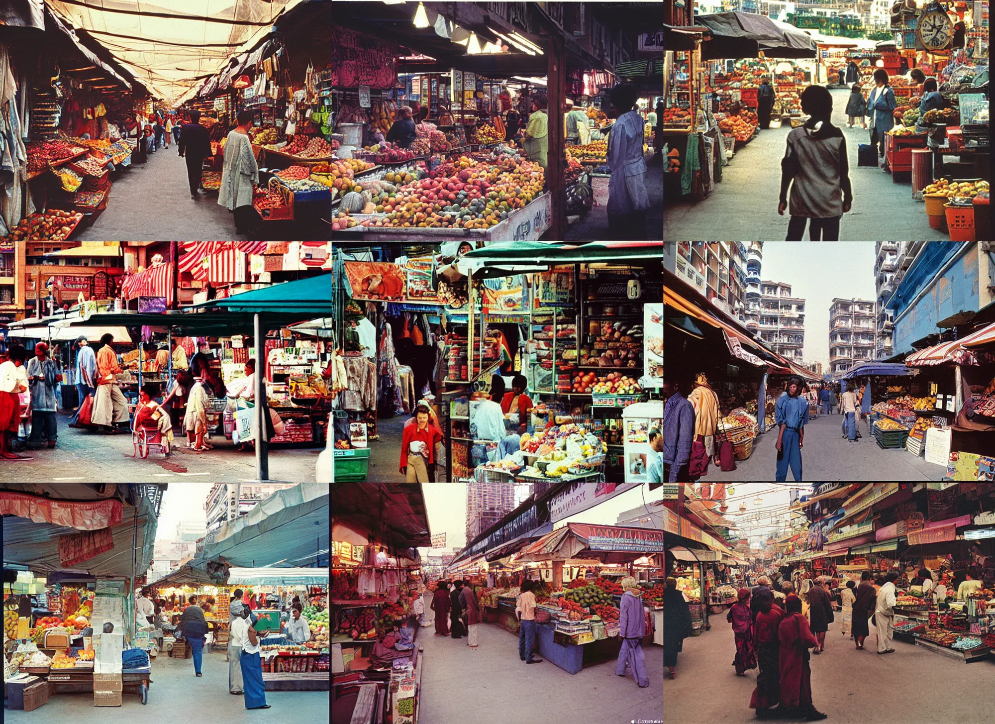 Prompt: a long - shot, color travel photograph portrait of a market districts, day lighting, 1 9 9 0 photo from photograph magazine.