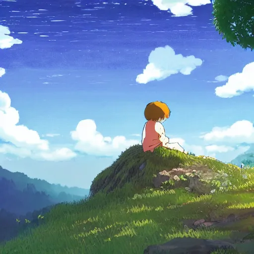 Image similar to landscape of the eternal rest, in the style of studio ghibli, award - winning, 4 k