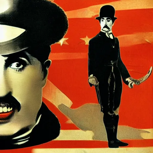 Prompt: Charlie Chaplin as Capitan America