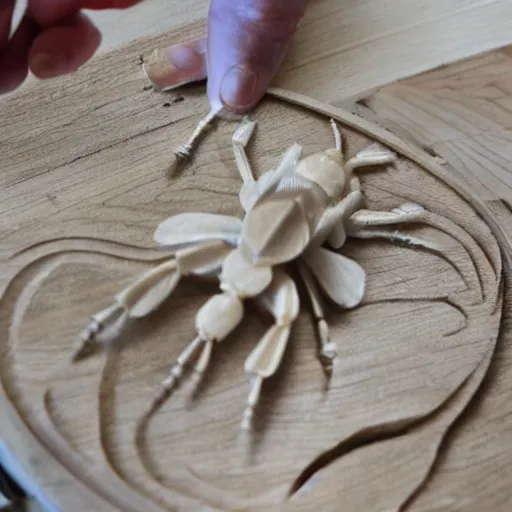 Image similar to bug carving