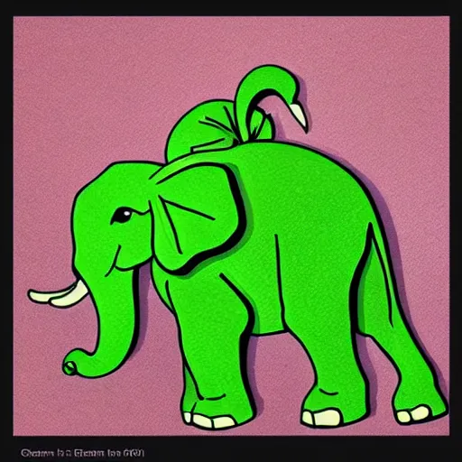 Prompt: green elephant in the style of popular nft arts, super - detailed, trending on artstation