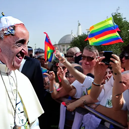 Image similar to pope Francis at the rimini gay pride