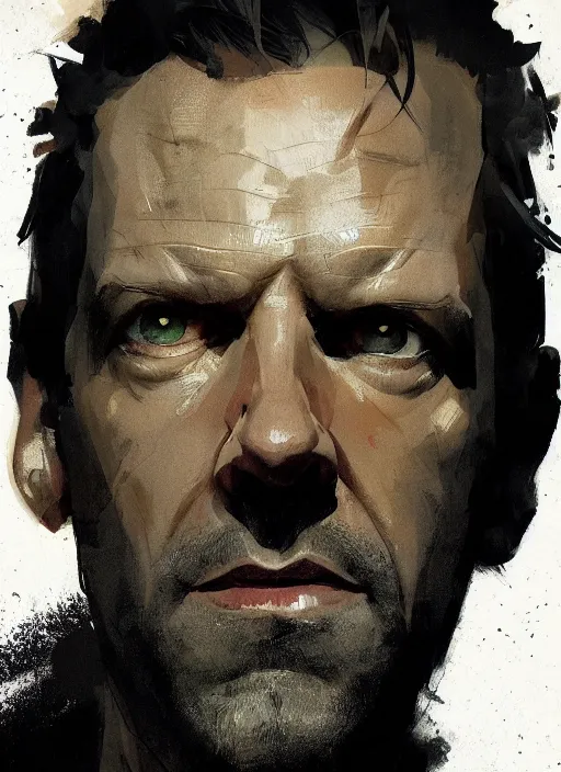 Image similar to portrait of Gregory House, dramatic lighting, illustration by Greg rutkowski, yoji shinkawa, 4k, digital art, concept art, trending on artstation