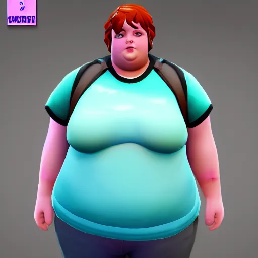 Prompt: obese woman fortnite skin