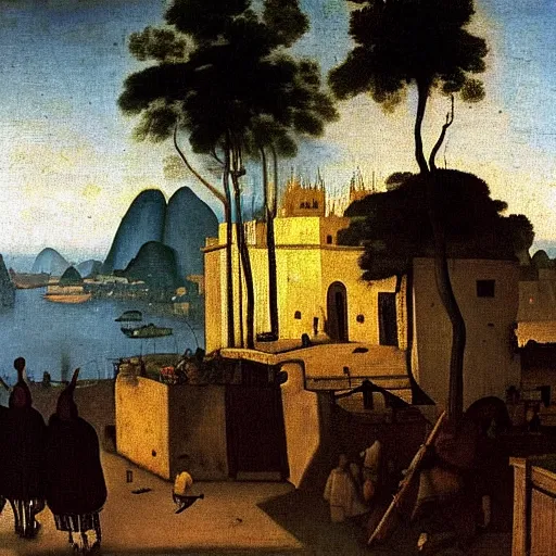 Image similar to rio de janeiro painted by johannes vermeer