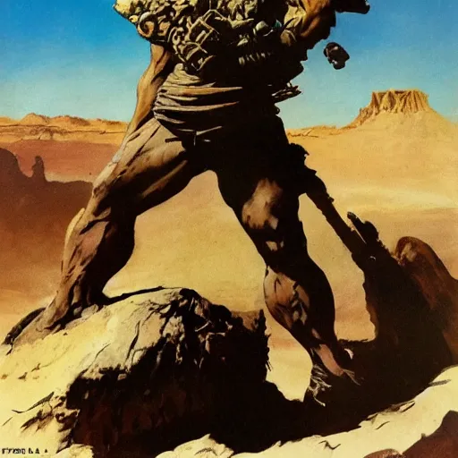 Image similar to desert wastelands by Frank Frazetta