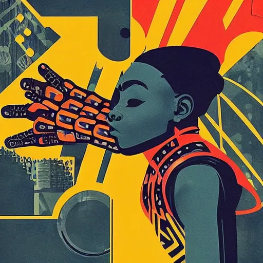 Image similar to “Mid Century Modern Poster of Wakanda”