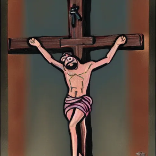 Image similar to grimace macdonald's crucifixion