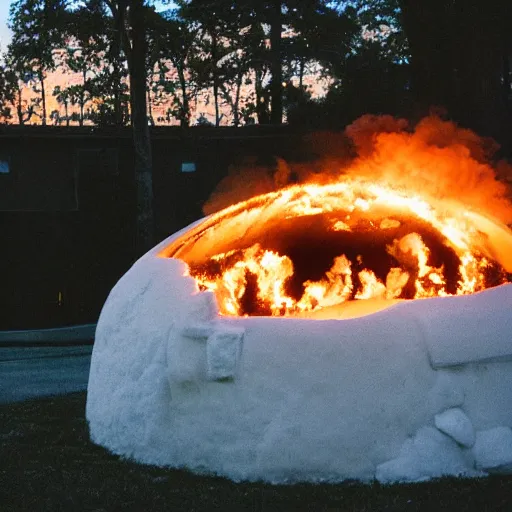 Image similar to photo of a burning igloo