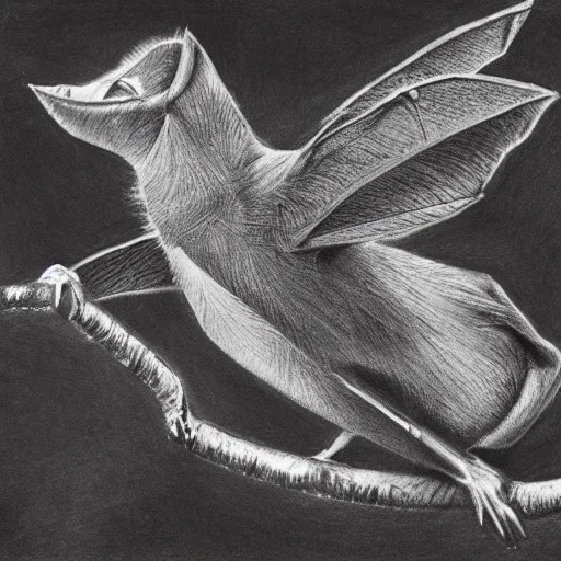 Image similar to national geographic wildlife photography of hipposideros griffini but as a wildlife sketch. hipposideros griffini charcoal wildlife drawing, in habitat, by john banovish. detailed charcoal, intricate, scientific field study.