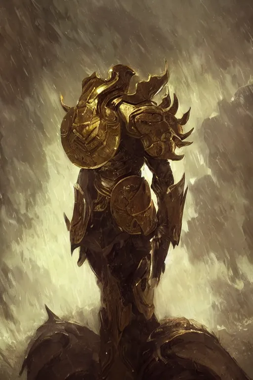 Image similar to a masculine elegant man from sideview with large shoulders, armor, and wearing golden laurel wreath, ethereal horror fantasy art by greg rutkowski and magali villanueve and monet con